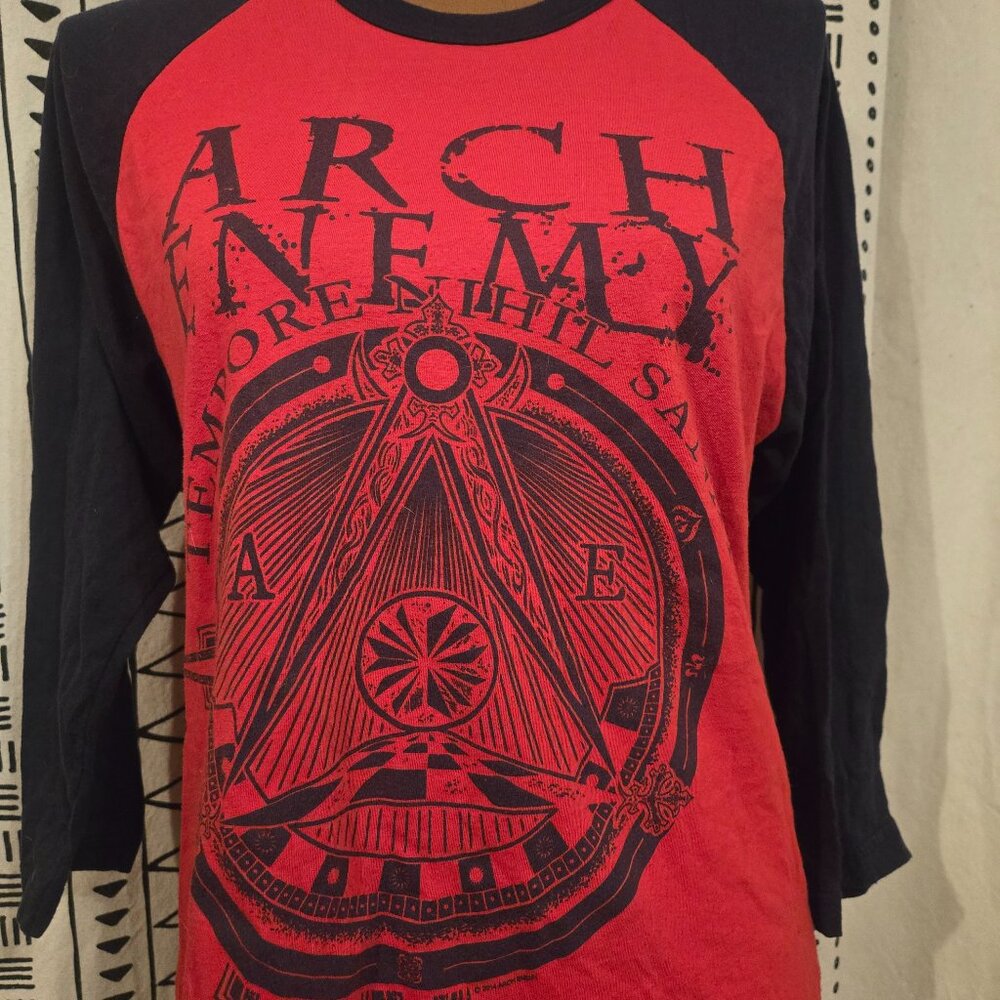 Arch Enemy death metal band "War Eternal" tour 3/4 sleeve baseball tee